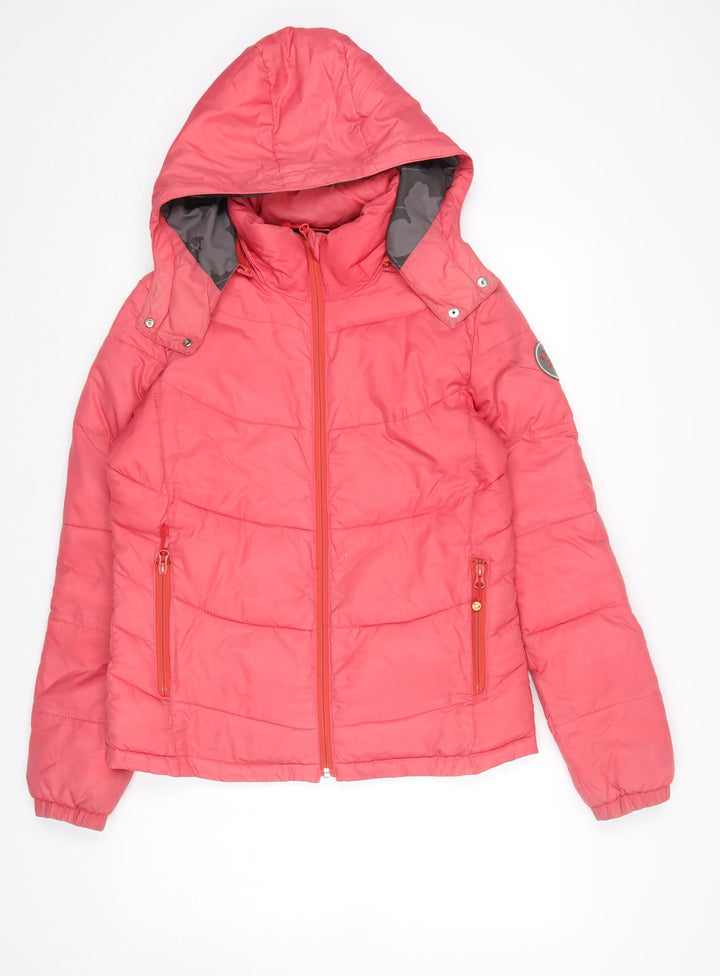 Roxy Women’s Pink Hooded Puffer Jacket M Winter Coat