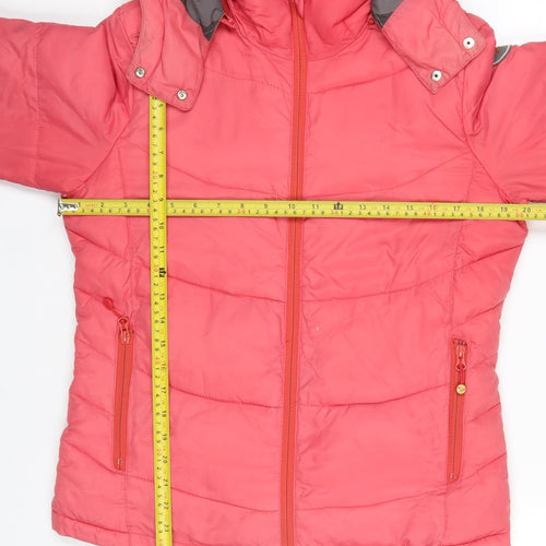 Roxy Women’s Pink Hooded Puffer Jacket M Winter Coat