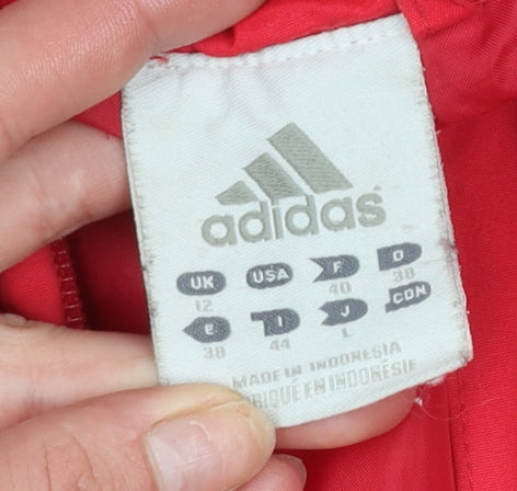 Adidas Women Red Puffer Jacket Size 12 Quilted Winter Coat