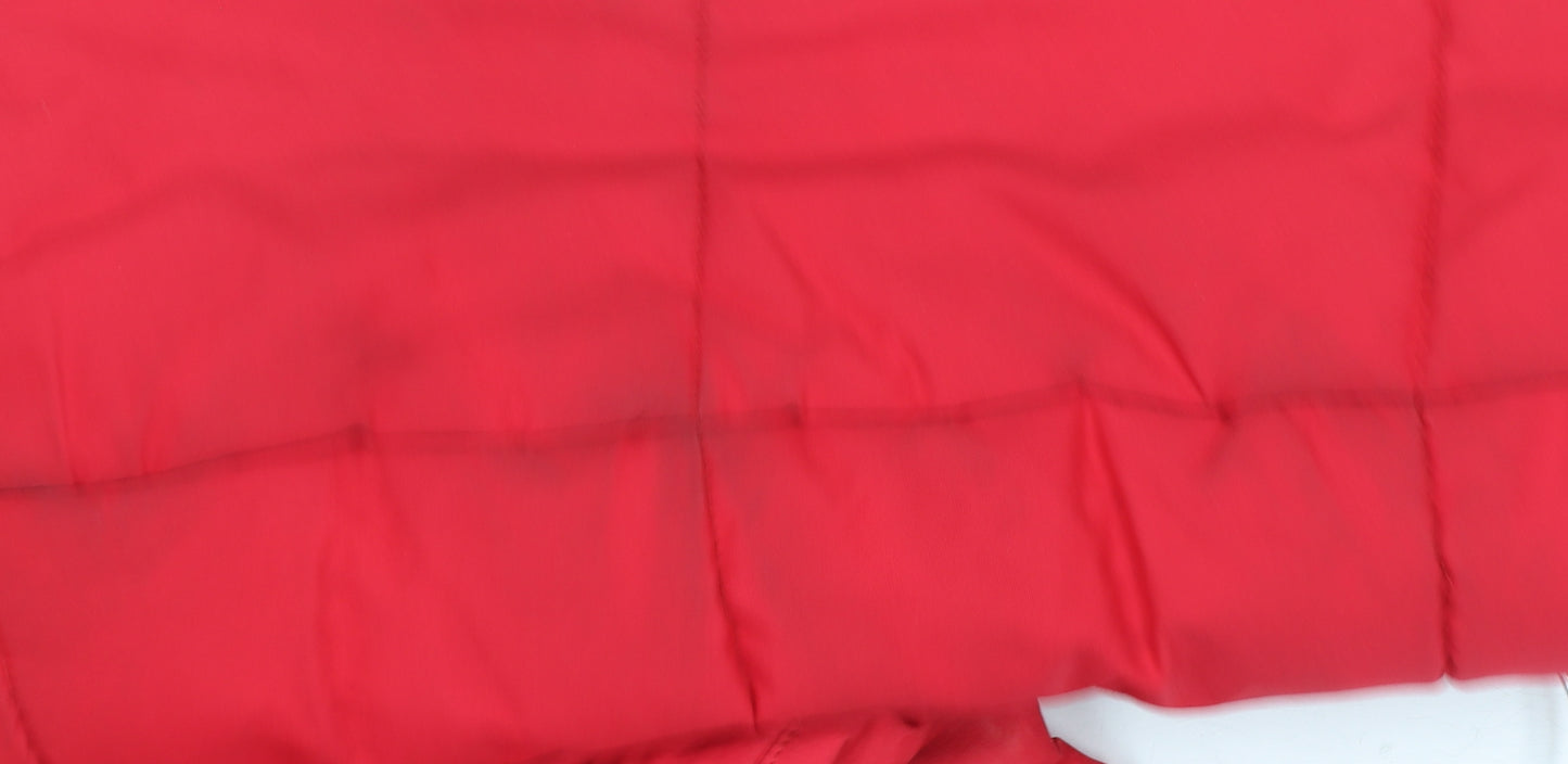 Adidas Women Red Puffer Jacket Size 12 Quilted Winter Coat