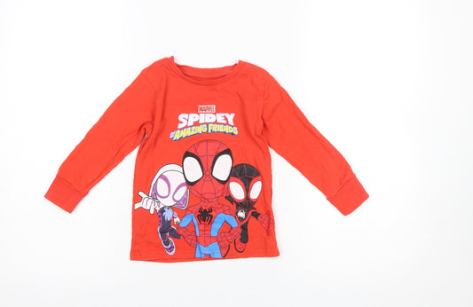 Dunnes Stores Boys Red Marvel Spider-Man Long Sleeve T-Shirt 2-3 Years