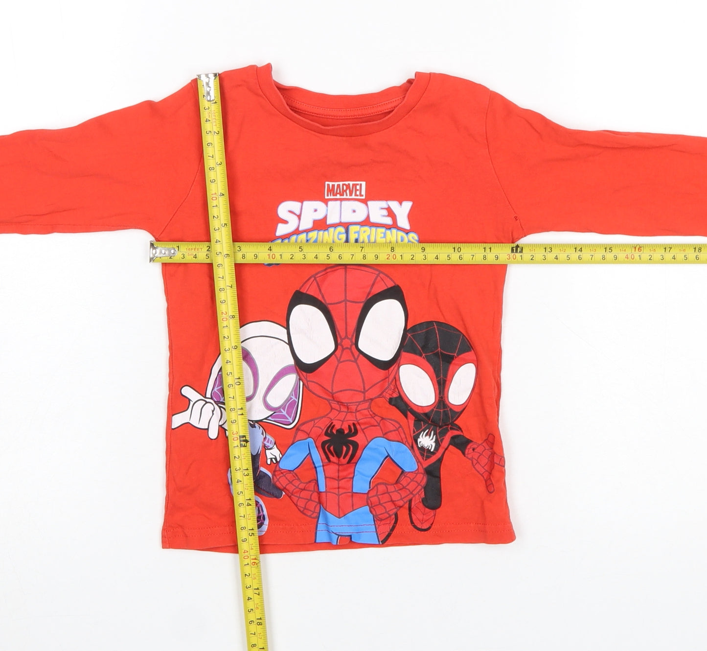 Dunnes Stores Boys Red Marvel Spider-Man Long Sleeve T-Shirt 2-3 Years