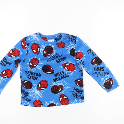 Marvel Boys Blue Spider-Man Miles Morales Fleece Pyjama Top 2-3 Years