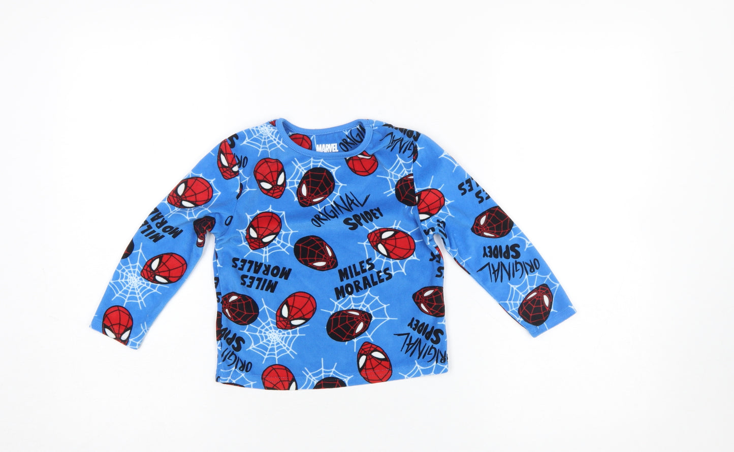 Marvel Boys Blue Spider-Man Miles Morales Fleece Pyjama Top 2-3 Years
