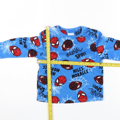Marvel Boys Blue Spider-Man Miles Morales Fleece Pyjama Top 2-3 Years