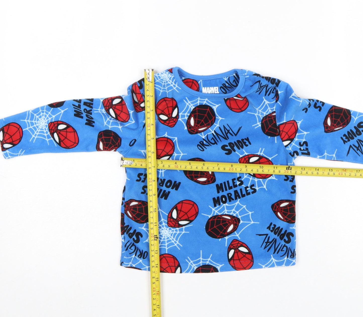Marvel Boys Blue Spider-Man Miles Morales Fleece Pyjama Top 2-3 Years