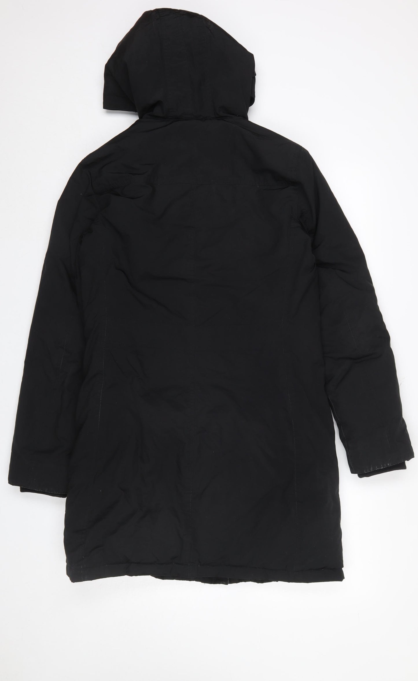 Jigsaw Women's Black Long Hooded Down Coat Size 8