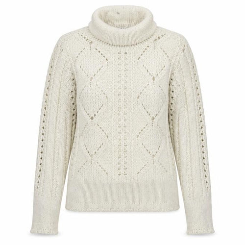 Now or Never Women Ivory Roll Neck Chunky Knit Jumper Size 12