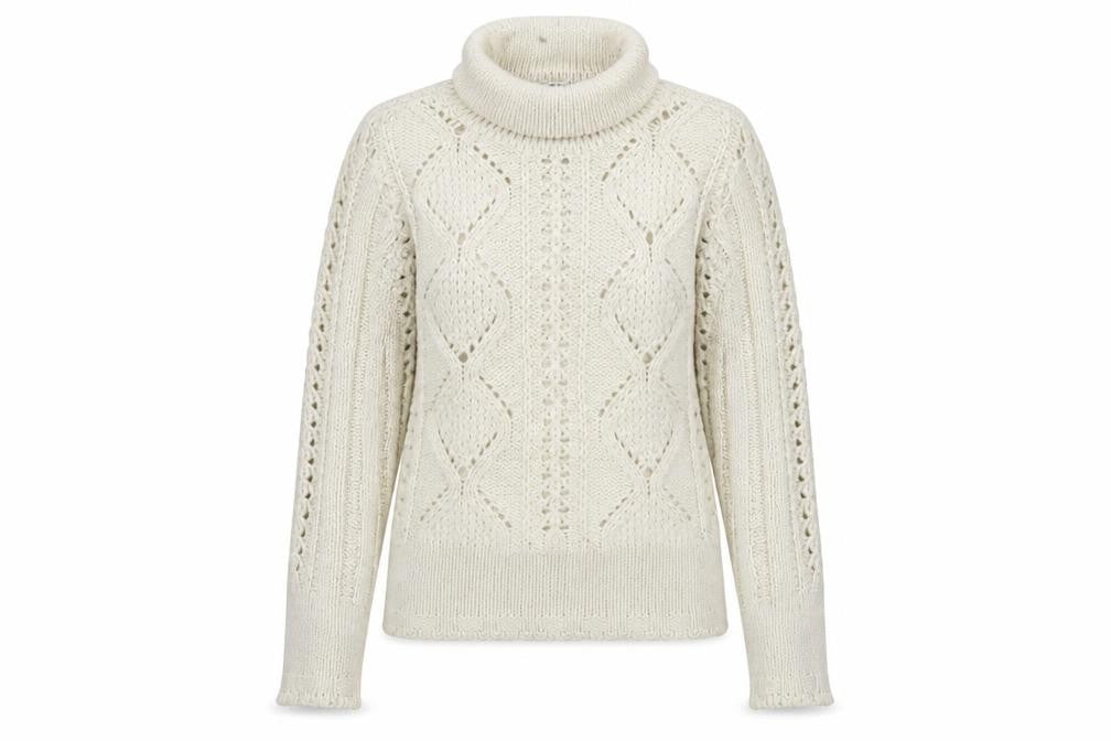 Now or Never Women Ivory Roll Neck Chunky Knit Jumper Size 12