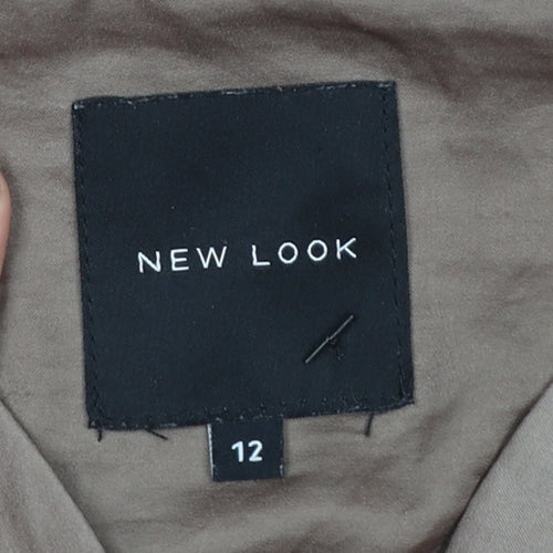 New Look Womens Brown Bomber Jacket Size 12 Lightweight Zip Up