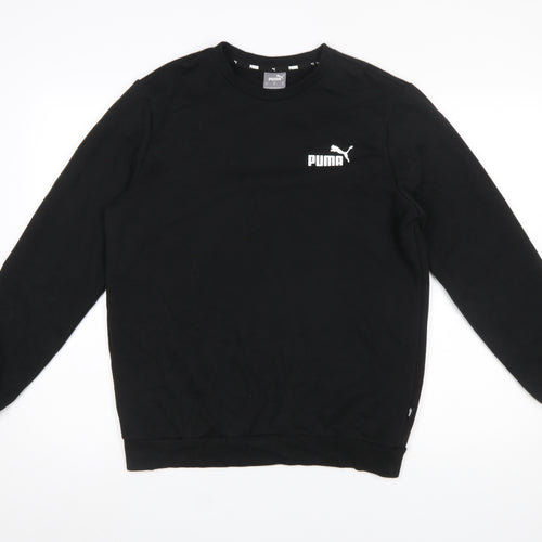 Puma Men's Black Small Crew Neck Pullover Sweatshirt Logo Sportswear