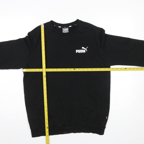 Puma Men's Black Small Crew Neck Pullover Sweatshirt Logo Sportswear