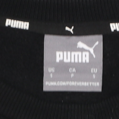 Puma Men's Black Small Crew Neck Pullover Sweatshirt Logo Sportswear