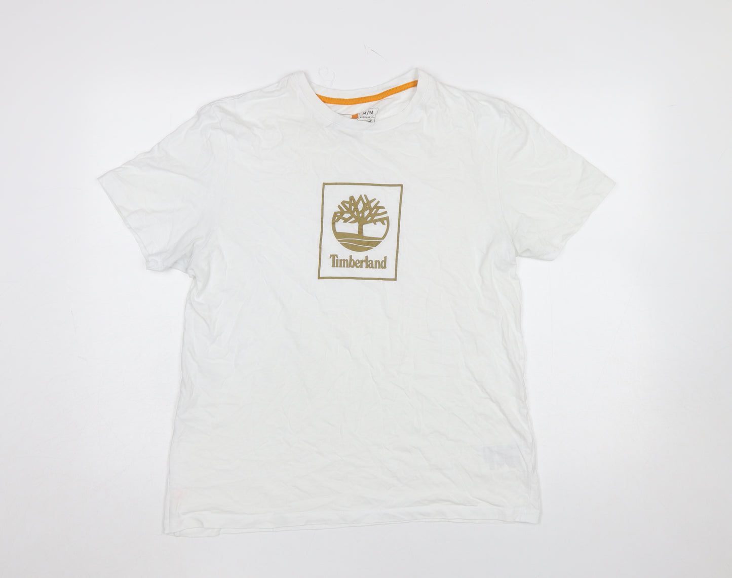 Timberland Men's White Regular Fit Graphic Logo T-Shirt M