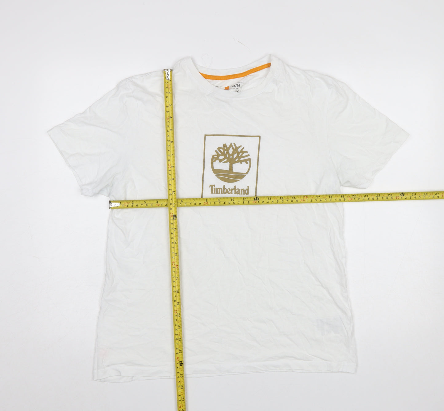 Timberland Men's White Regular Fit Graphic Logo T-Shirt M