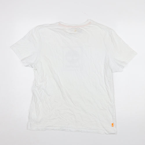 Timberland Men's White Regular Fit Graphic Logo T-Shirt M