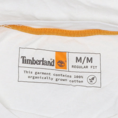 Timberland Men's White Regular Fit Graphic Logo T-Shirt M