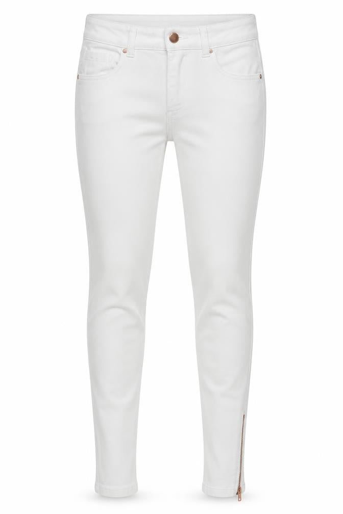 Denim Co. Women's White Size 10 Skinny Jeans with Ankle Zip