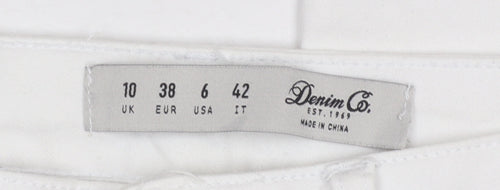 Denim Co. Women's White Size 10 Skinny Jeans with Ankle Zip