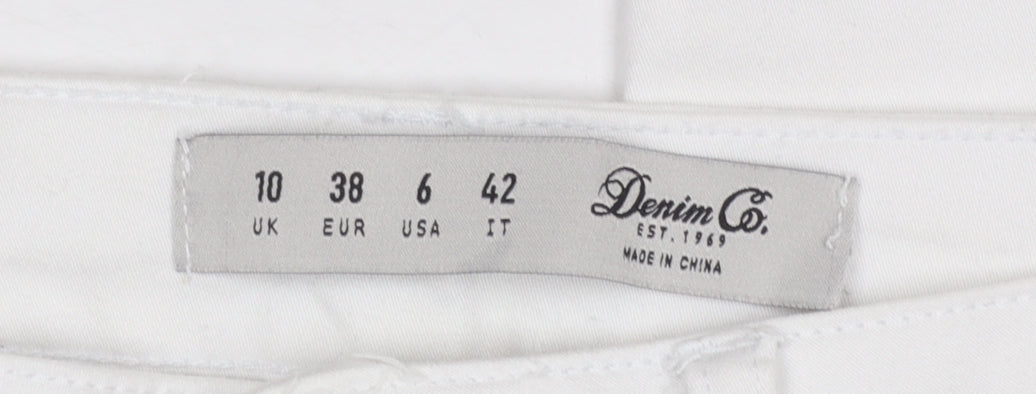 Denim Co. Women's White Size 10 Skinny Jeans with Ankle Zip