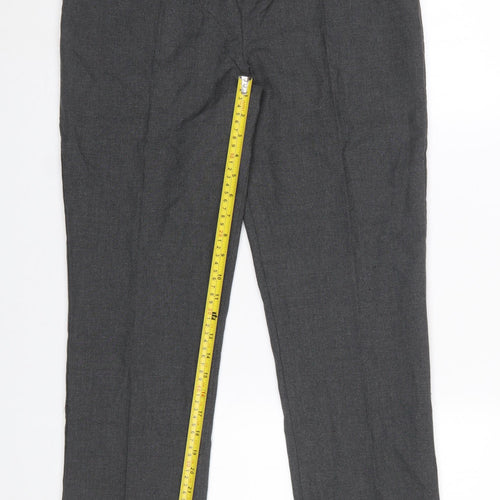Very Boys Grey Regular Fit School Trousers 15-16 Years Polyester Blend
