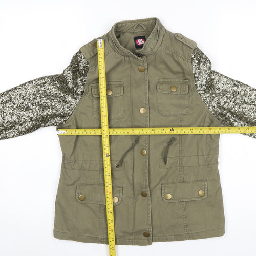 George Girls Green Military Style Sequin Sleeve Jacket 11-12 Years