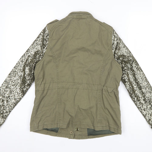 George Girls Green Military Style Sequin Sleeve Jacket 11-12 Years
