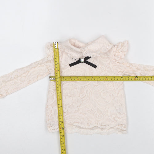 River Island Girls Ivory Lace Long Sleeve Blouse 6-9 Months Formal Party Top