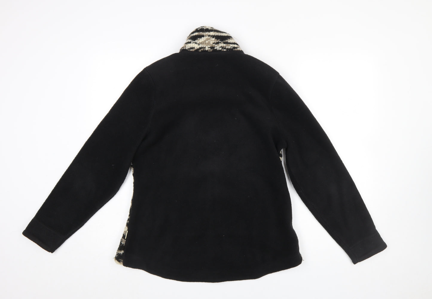 Woolrich Womens Black Geometric Fleece Jacket Size S