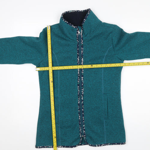 Tranquillo Womens Teal Full Zip Mid-Length Jacket Size M Classic Fit