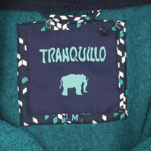 Tranquillo Womens Teal Full Zip Mid-Length Jacket Size M Classic Fit