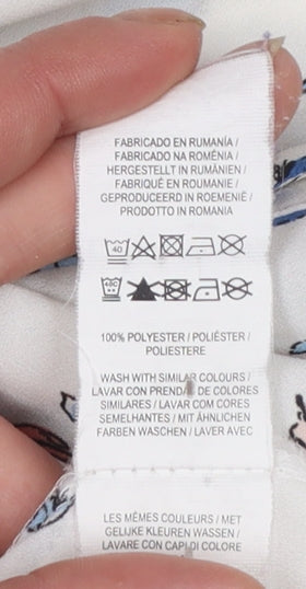 Atmosphere Women’s White Bird Print Long Sleeve Collared Blouse Size 20