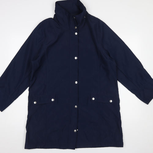 TIGI Women's Blue Waterproof Long Rain Coat Size 14