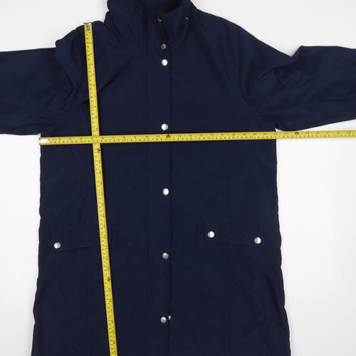 TIGI Women's Blue Waterproof Long Rain Coat Size 14
