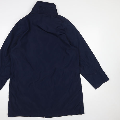 TIGI Women's Blue Waterproof Long Rain Coat Size 14