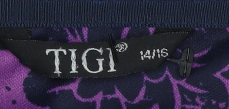 TIGI Women's Blue Waterproof Long Rain Coat Size 14