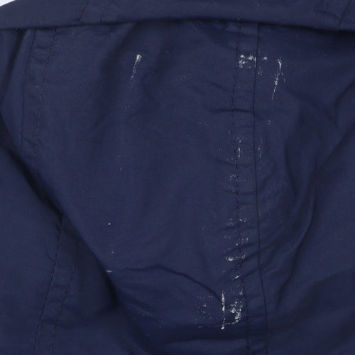 Brave Soul Men's Blue Quilted Hooded Parka Coat Size M