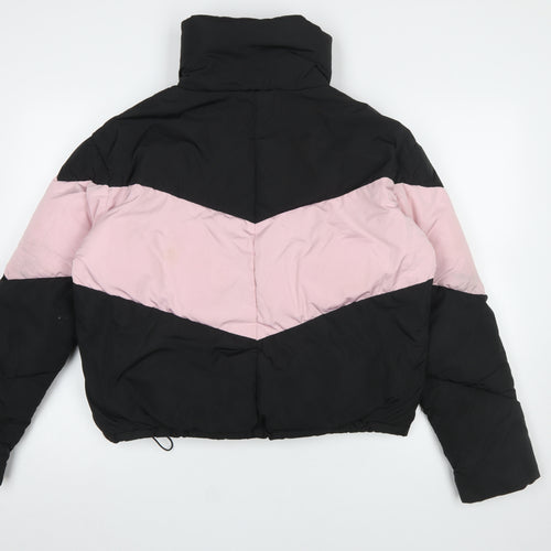 Nobody's Child Women's Black Pink Puffer Jacket Size 14 Winter Coat