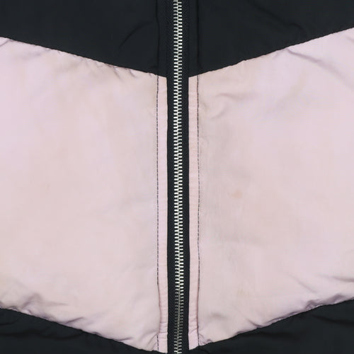 Nobody's Child Women's Black Pink Puffer Jacket Size 14 Winter Coat