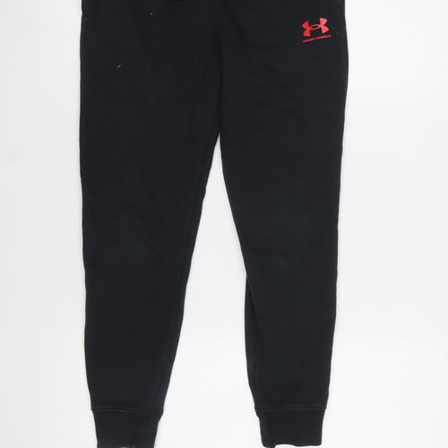 Under Armour Boys Black Jogger Trousers Size 10-11 Years Elastic Waist