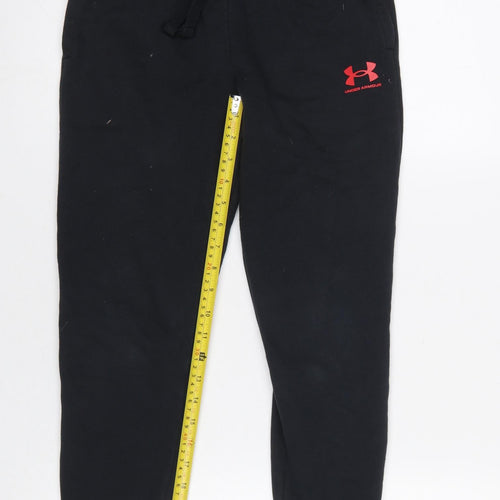 Under Armour Boys Black Jogger Trousers Size 10-11 Years Elastic Waist