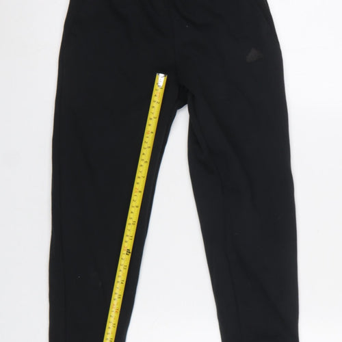 adidas Boys Black 9-10 Years Jogger Trousers Cotton Blend Fleece