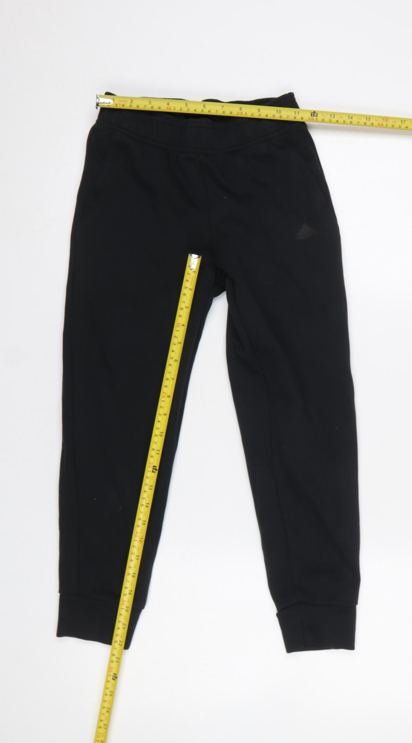 adidas Boys Black 9-10 Years Jogger Trousers Cotton Blend Fleece