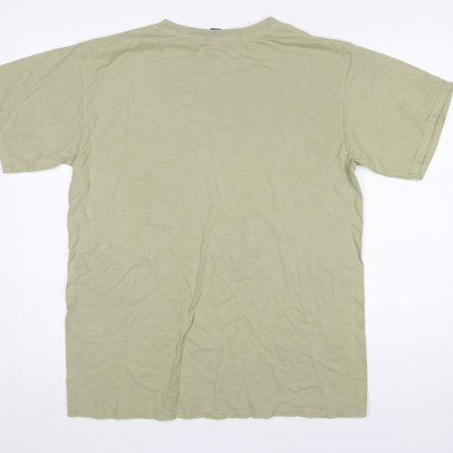 Gildan Men's Beige Yellowstone Wyoming Graphic Cotton T-Shirt L