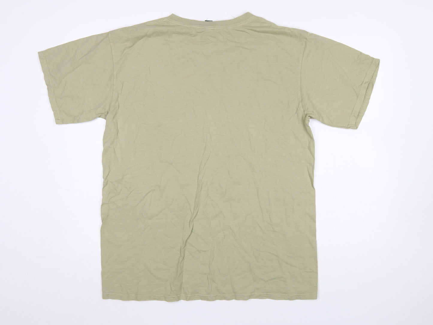 Gildan Men's Beige Yellowstone Wyoming Graphic Cotton T-Shirt L