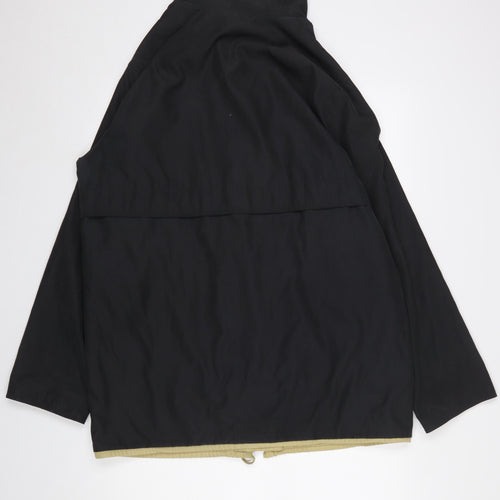 BHS Women’s Black Mid-Length Rain Coat Jacket Size 16 Waterproof Twill