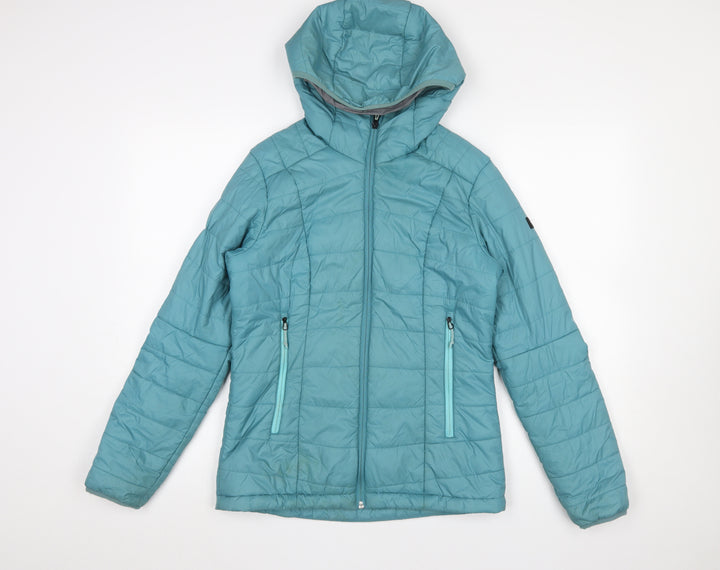 Decathlon Women's Blue Hooded Lightweight Puffer Jacket Size S