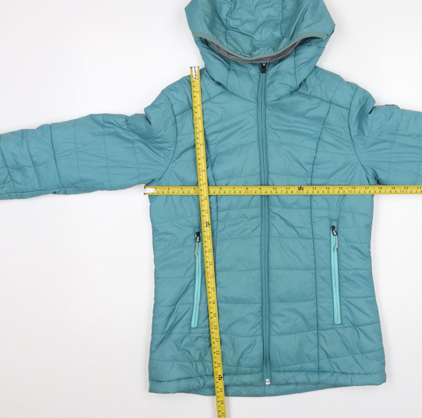 Decathlon Women's Blue Hooded Lightweight Puffer Jacket Size S