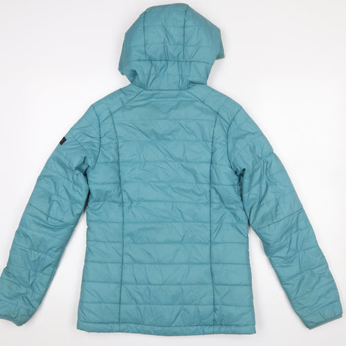 Decathlon Women's Blue Hooded Lightweight Puffer Jacket Size S