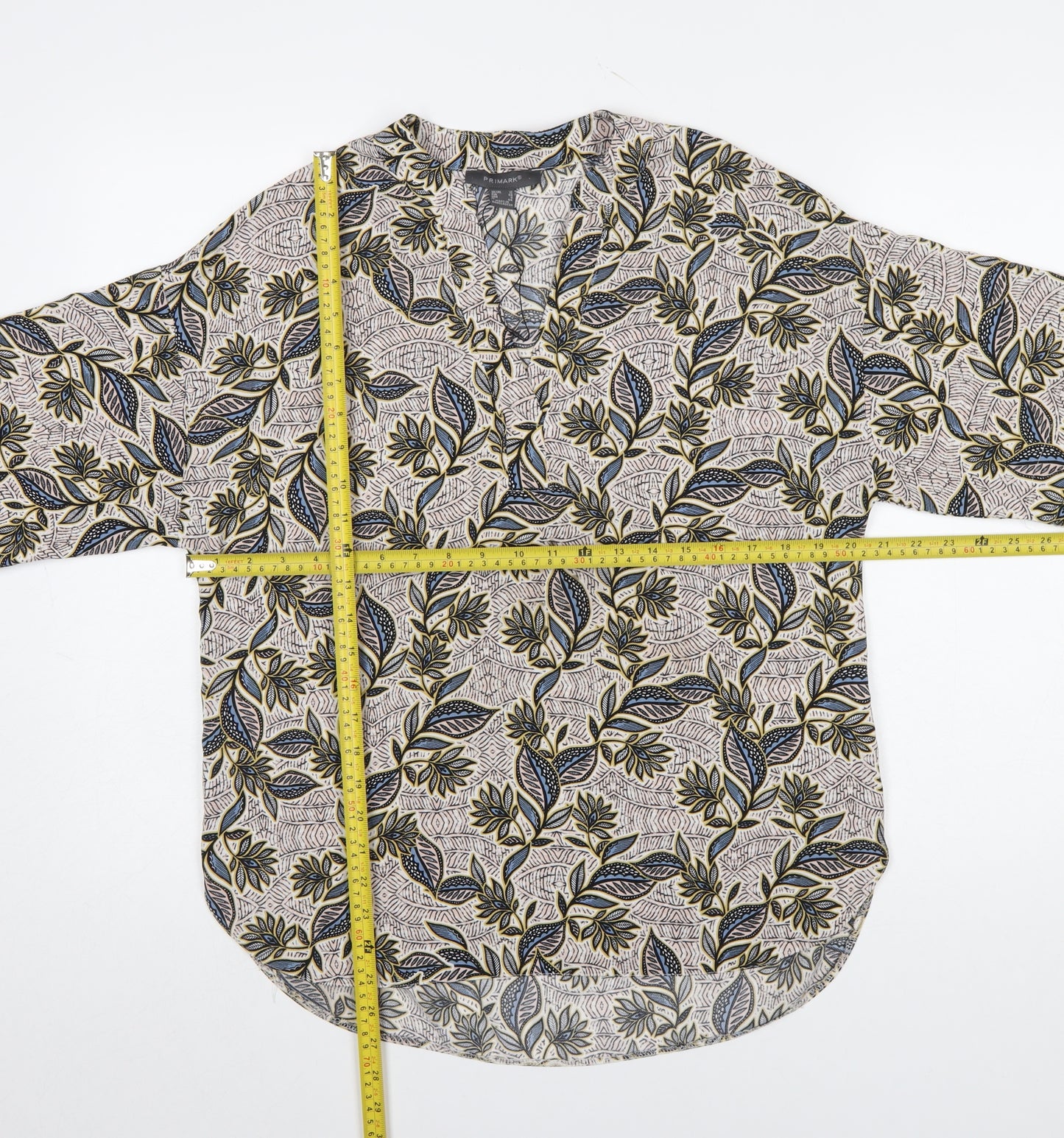 Primark Women's Multicoloured Floral Tunic Blouse Size 12